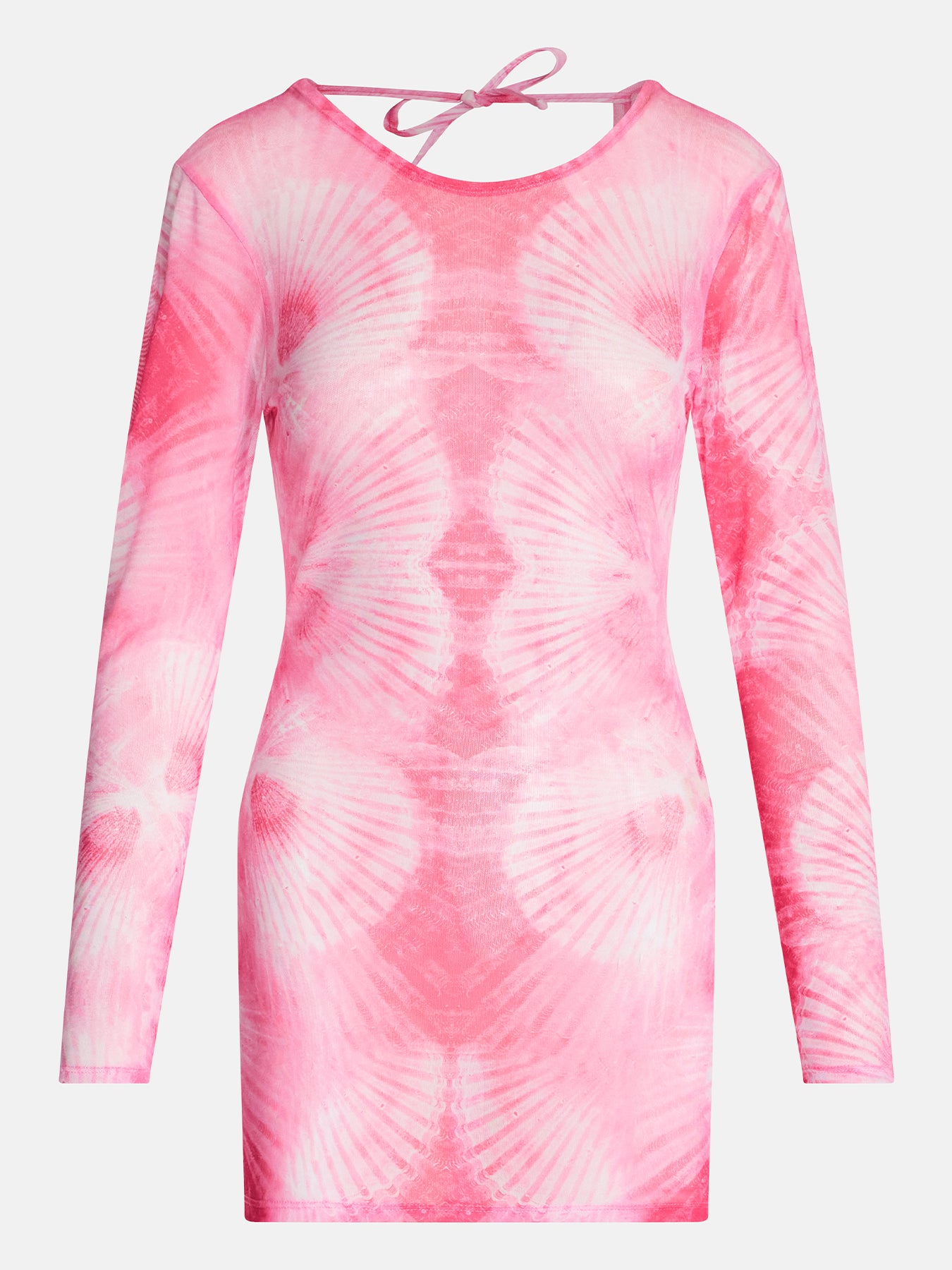 pink mesh cover up dress Women's Mesh Cover Up Dress - Hot Pink
