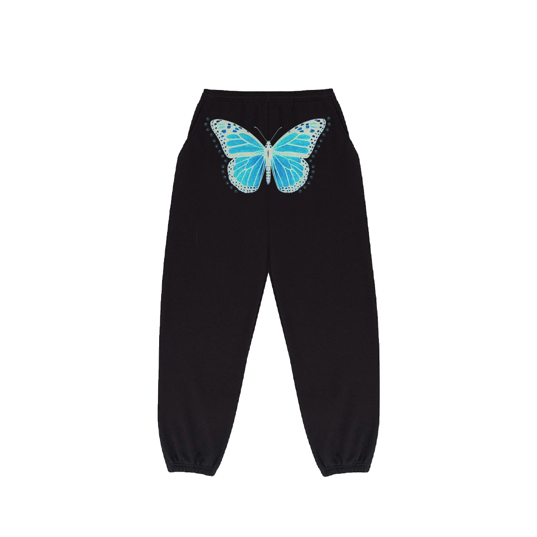 Blue butterfly sweatpants hotsell